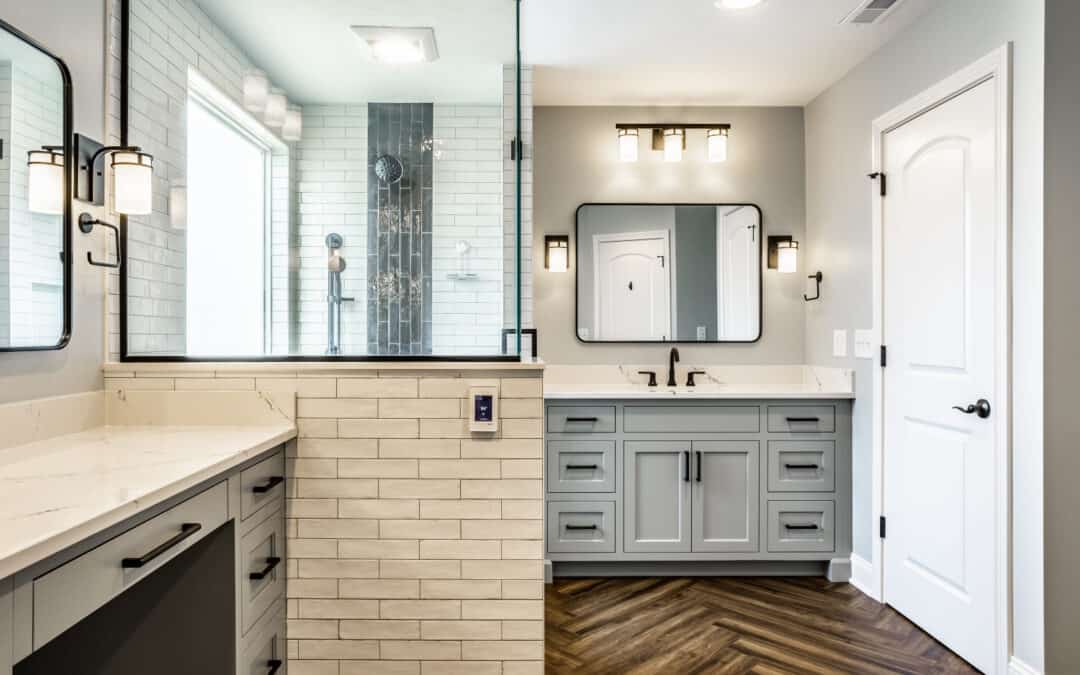 Fishers Black and Blue Bathroom Remodel