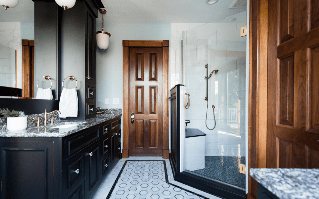 Fishers Black and White Bathroom Remodel